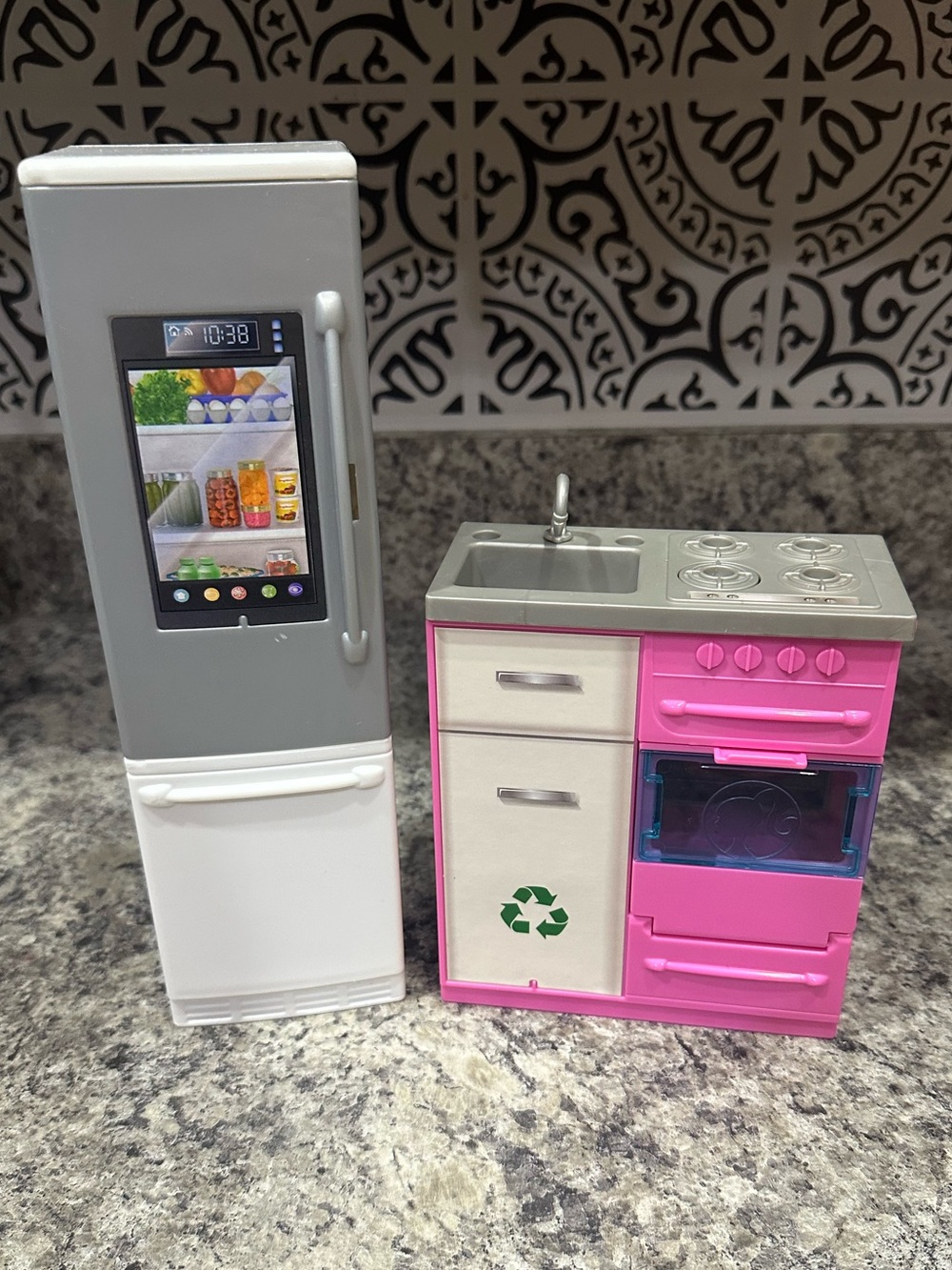 Barbie Kitchen, Fridge Oven Sink Furniture Dreamhouse Replacement Toys Playset